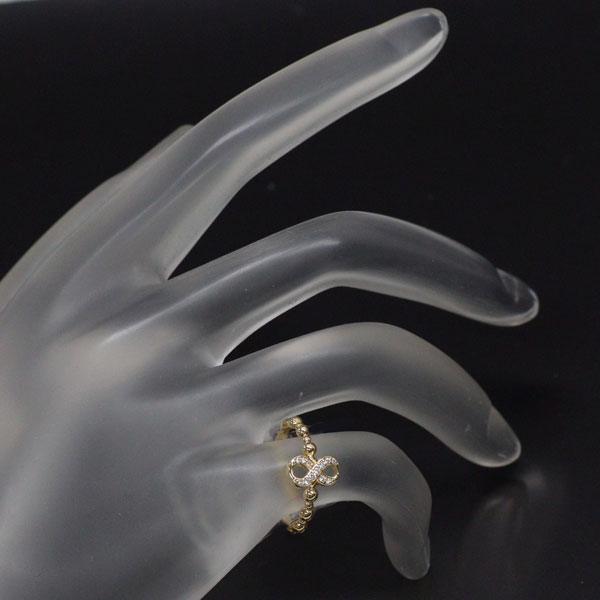 ゆきざき K18YG ダイヤモンド リング 0.05ct ノンブル ナンバー「8」ピンキー