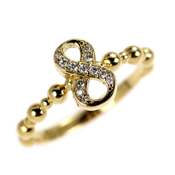 ゆきざき K18YG ダイヤモンド リング 0.05ct ノンブル ナンバー「8」ピンキー