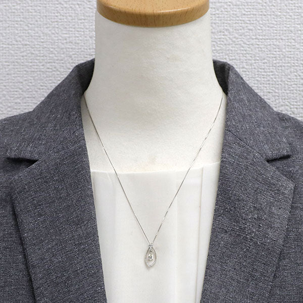 Pt900/ Pt850 ペアシェイプ ダイヤモンド ペンダントネックレス 0.252ct L VS2 D0.10ct