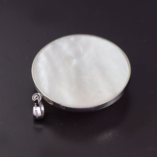 Pt950 マベ 真珠 ダイヤモンド ペンダントトップ 径約22.3mm D0.04ct