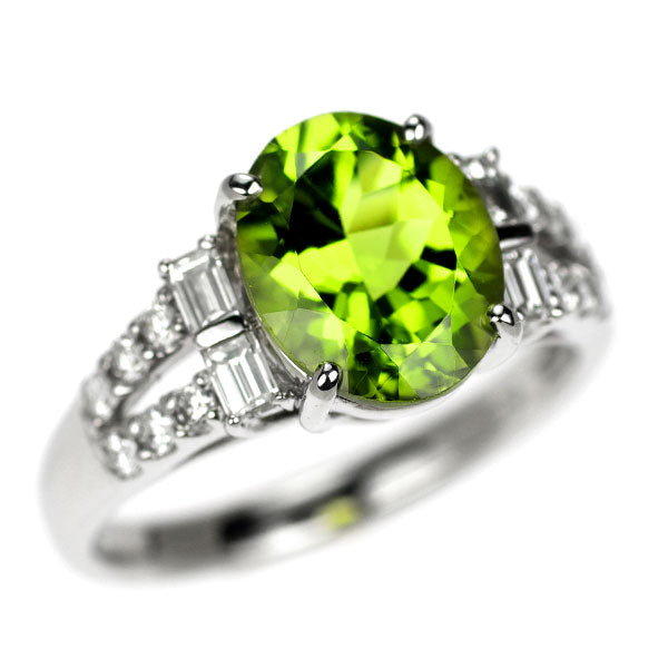 pt900ペリドットダイヤモンドリング Pt900 ペリドット ダイヤモンド リング 2.93ct D0.44ct — セルビー