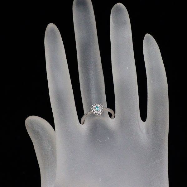 Pt950 パライバトルマリン ダイヤモンド リング 0.04ct D0.07ct