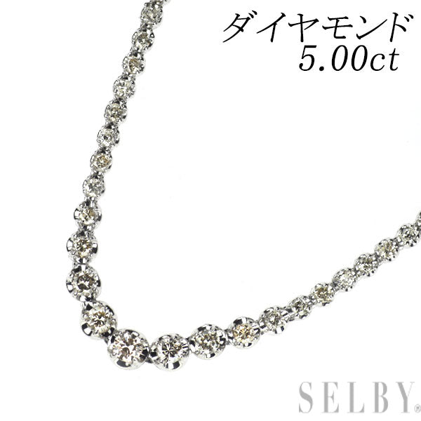 K18WG ダイヤモンド ネックレス 5.00ct テニス