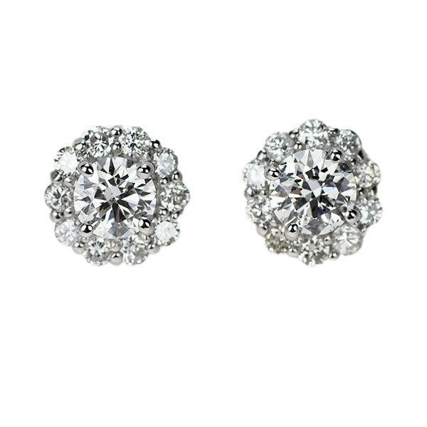 Pt900/Pt950 ダイヤモンド ピアス 0.458ct D0.34ct