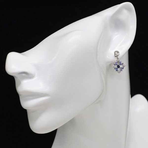レ・エッセンシャル/QVC K18WG サファイア ダイヤモンド ピアス