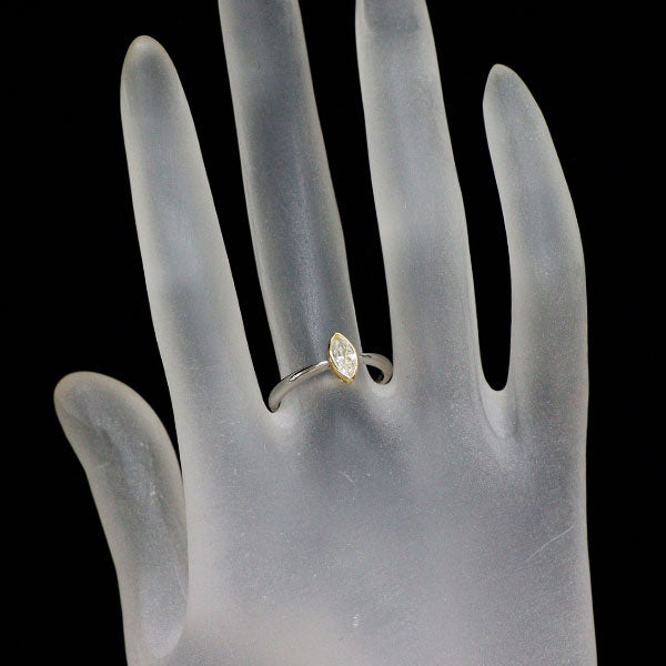 Pt900/ K18YG マーキスカット ダイヤモンド リング 0.331ct
