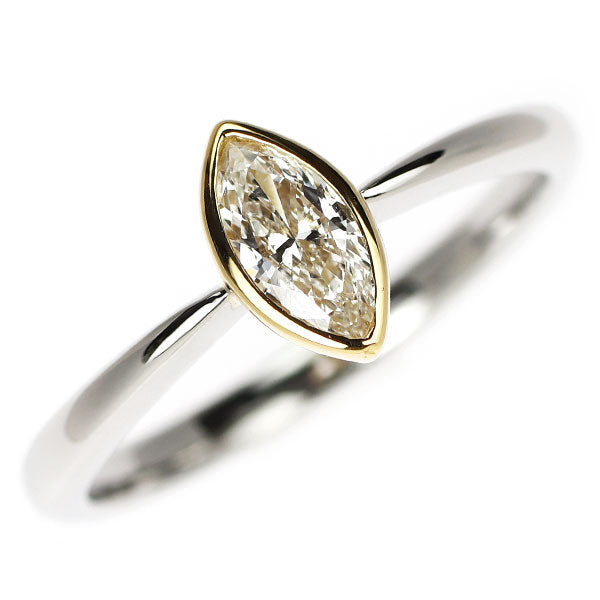 Pt900/ K18YG マーキスカット ダイヤモンド リング 0.331ct