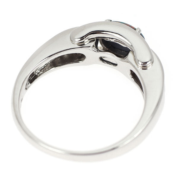 希少  Pt900 上質ブラックオパール ダイヤモンド リング 0.41ct D0.342ct