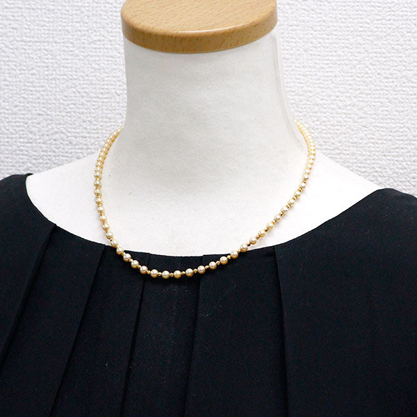 K18YG アコヤゴールデン 真珠 ネックレス 径約4.0-4.4mm — セルビー