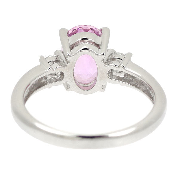 希少 Pt900 ピンクインペリアル トパーズ ダイヤモンド リング 1.44ct D0.13ct