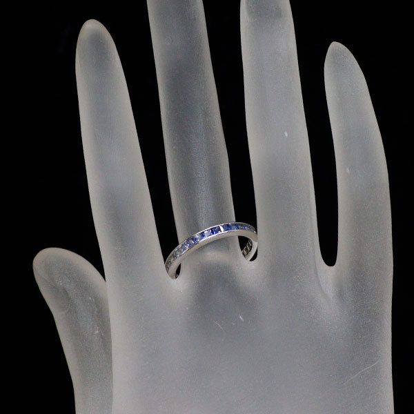K18WG ブルー/ホワイト サファイア リング 1.95ct フルエタニティ