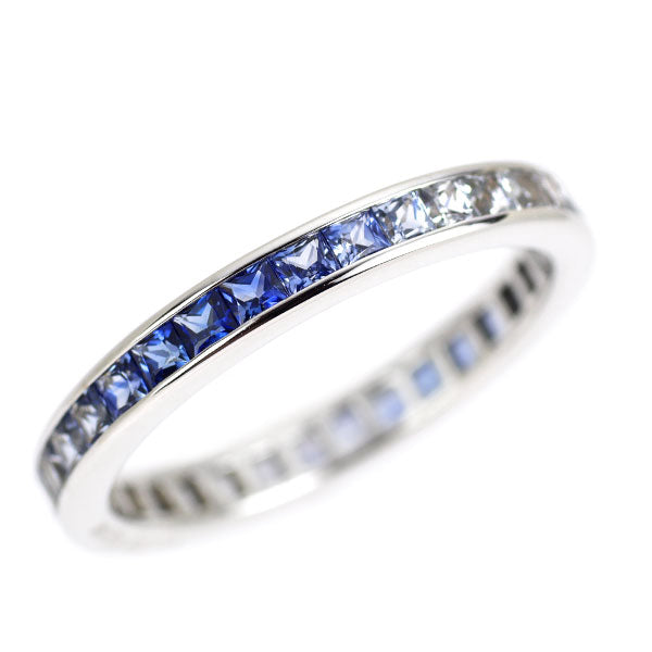 K18WG ブルー/ホワイト サファイア リング 1.95ct フルエタニティ