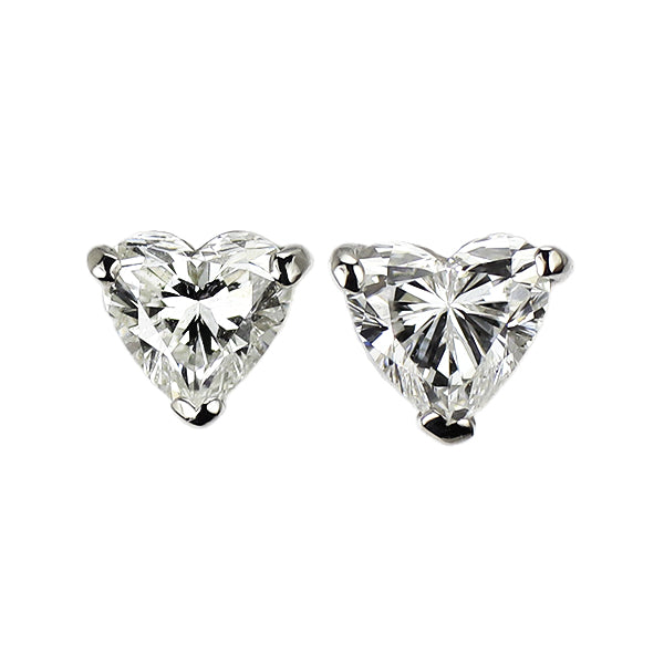 新品 Pt900 ハートシェイプ ダイヤモンド ピアス 0.454ct F SI2
