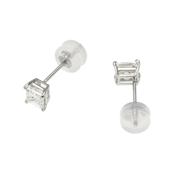 新品 Pt900 プリンセスカット ダイヤモンド ピアス 0.680ct H/I VS2