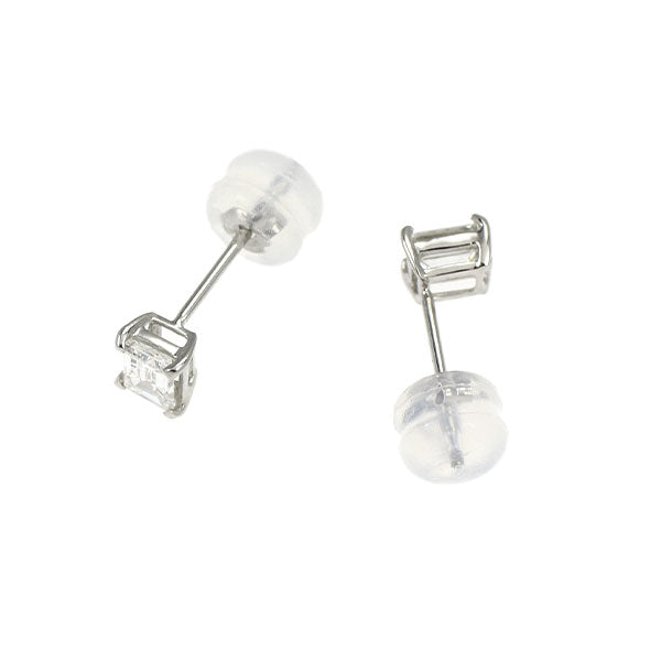 新品 Pt900 バケットカット ダイヤモンド ピアス 0.418ct G/H VS1