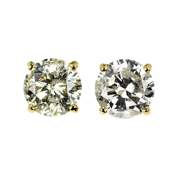 新品 K18YG ダイヤモンド ピアス 2.487ct K/L I2 VG/G