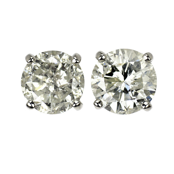 新品 Pt900 ダイヤモンド ピアス 4.301ct I/J I1-2 Fair/Poor