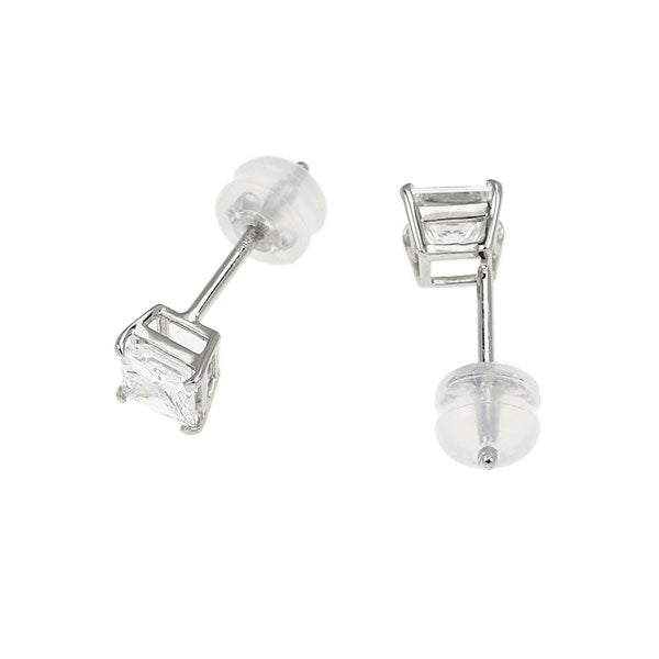 新品 Pt900 プリンセスカット ダイヤモンド ピアス 1.038ct F/G VS1