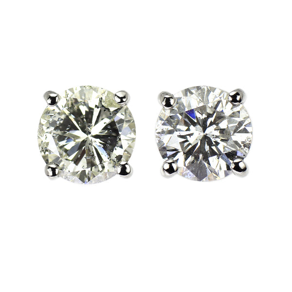 新品 Pt900 ダイヤモンド ピアス 4.095ct G/J I1 Fair
