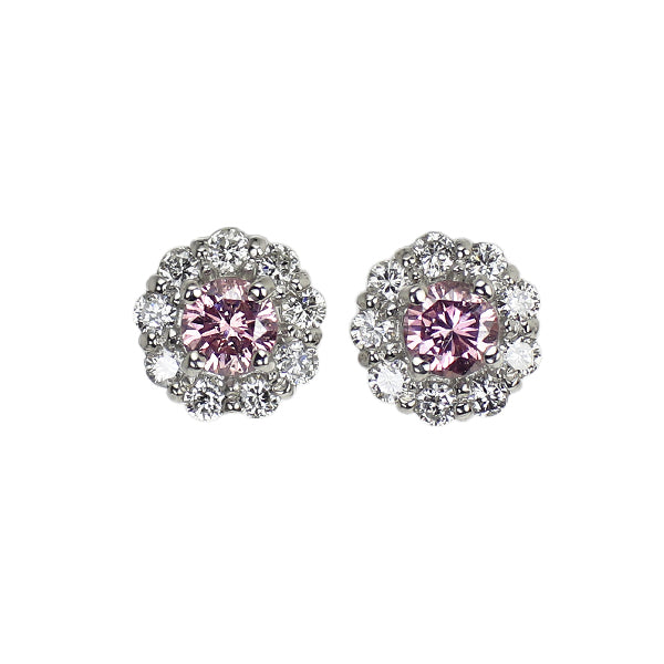 新品 希少 Pt900 天然ピンク ダイヤモンド ピアス 0.154ct FIPP I1 D0.14ct