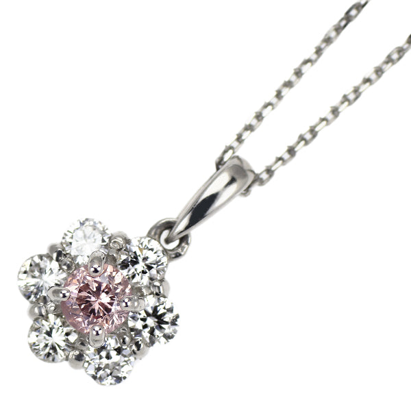新品 希少  Pt900/ Pt850 天然ピンク ダイヤモンド ペンダントネックレス 0.114ct FP I1 D0.23ct