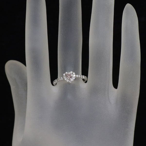 新品 希少  Pt900 ハートシェイプ 天然ピンク ダイヤモンド リング 0.162ct FP SI2 D0.28ct