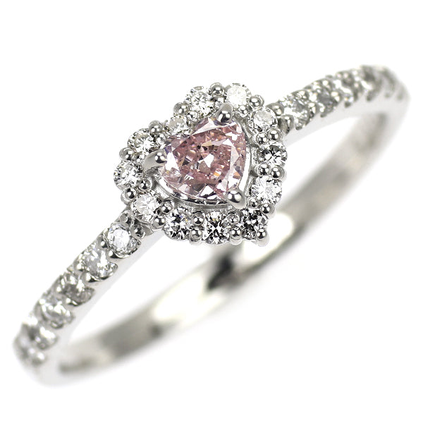 新品 希少  Pt900 ハートシェイプ 天然ピンク ダイヤモンド リング 0.162ct FP SI2 D0.28ct