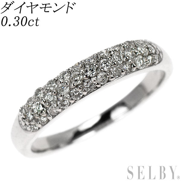 K18WG ダイヤモンド リング 0.30ct パヴェ