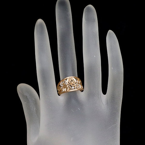 K18PG ダイヤモンド リング 0.13ct フラワー