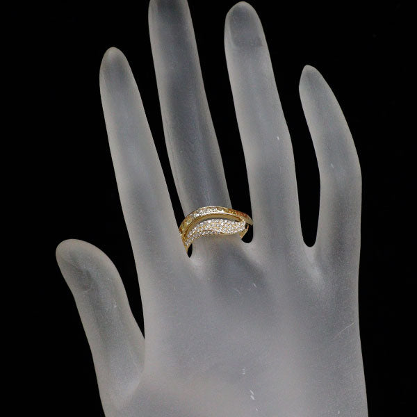 ジュネ K18YG マルチカラーサファイア ダイヤモンド リング 0.76ct D0.21ct