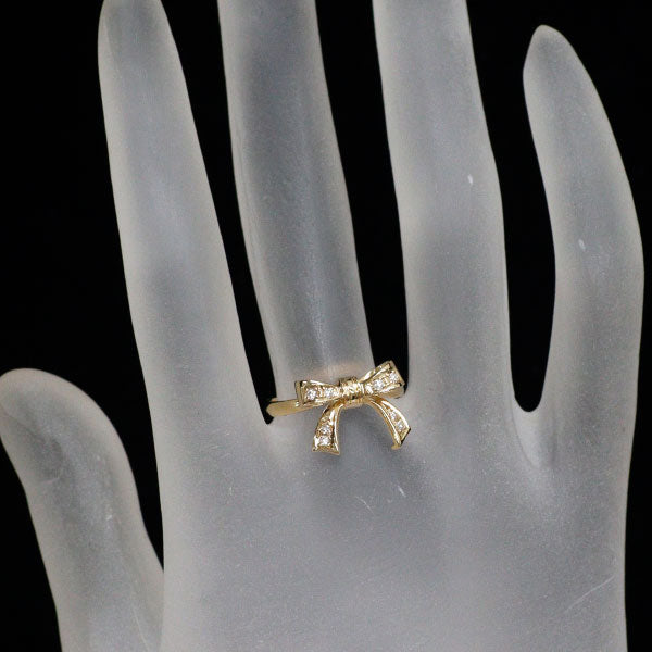 K18YG ダイヤモンド リング 0.08ct リボン