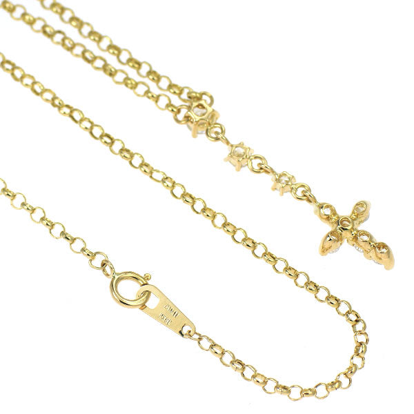 K18YG ダイヤモンド ペンダントネックレス 0.30ct クロス