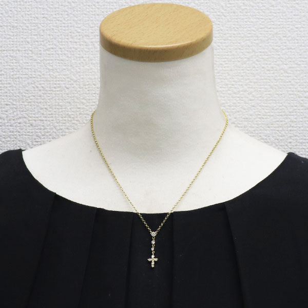 K18YG ダイヤモンド ペンダントネックレス 0.30ct クロス