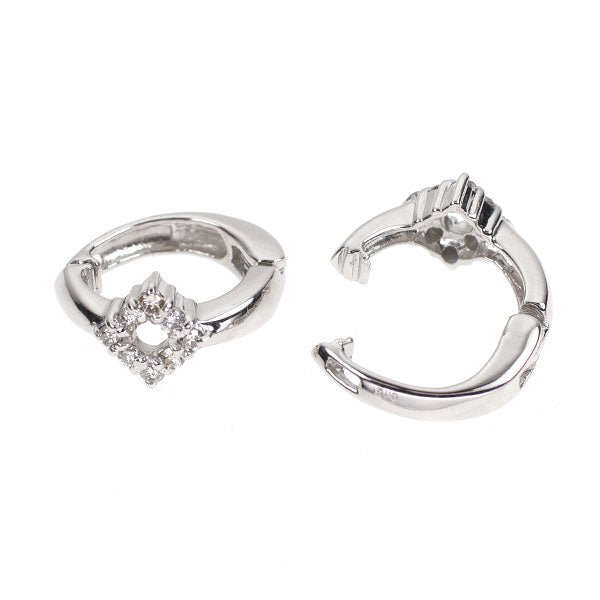 K18WG ダイヤモンド フープ イヤリング 0.20ct
