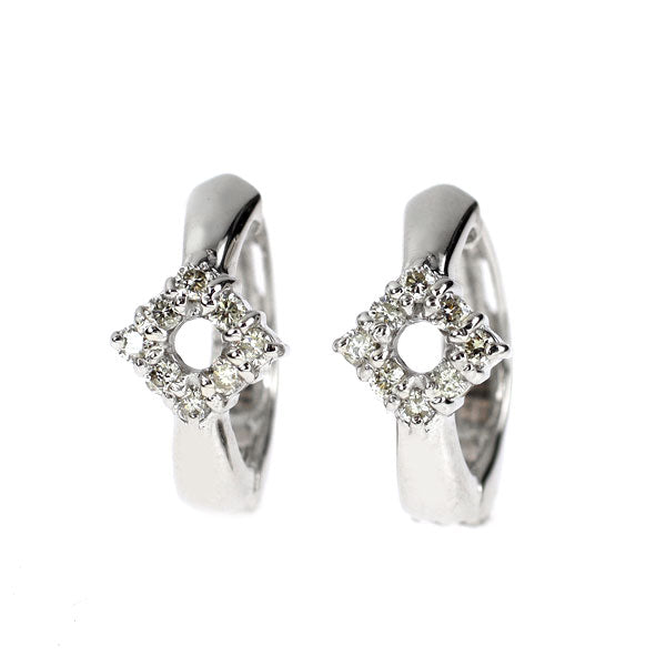 K18WG ダイヤモンド フープ イヤリング 0.20ct