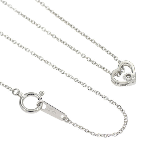 K18WG ダイヤモンド ペンダントネックレス ハート