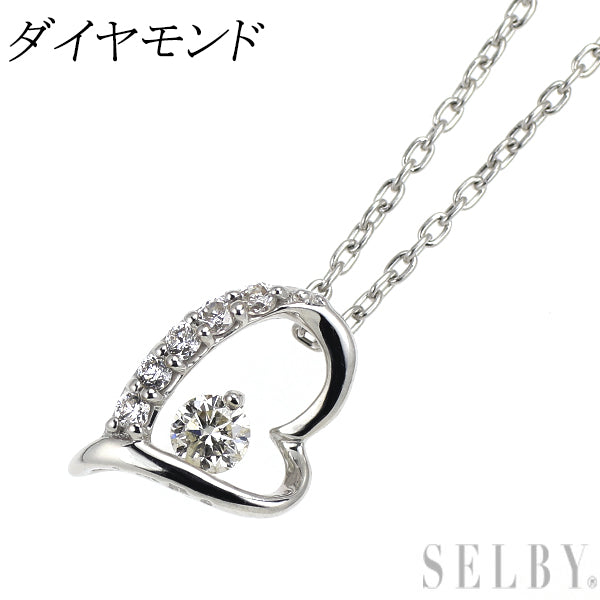 K18WG ダイヤモンド ペンダントネックレス ハート