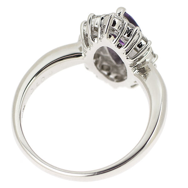 Pt900 パープルサファイア ダイヤモンド リング 1.418ct D0.70ct