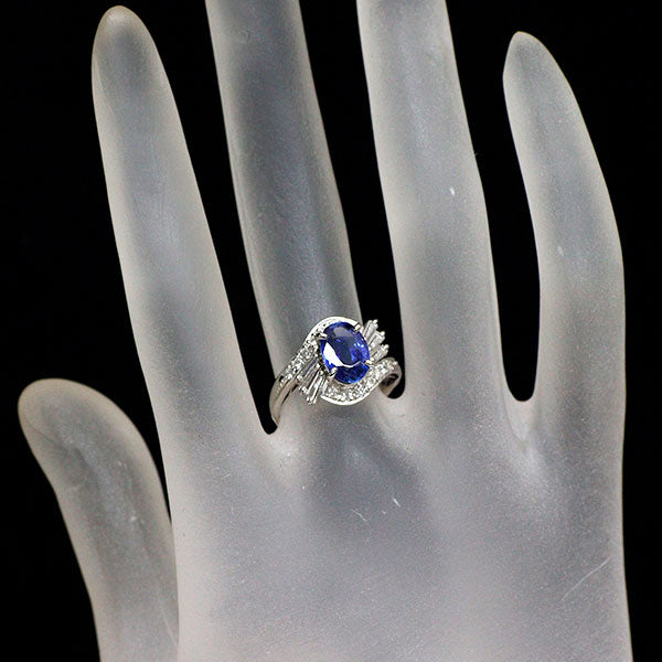Pt900 サファイア ダイヤモンド リング 1.68ct D0.37ct