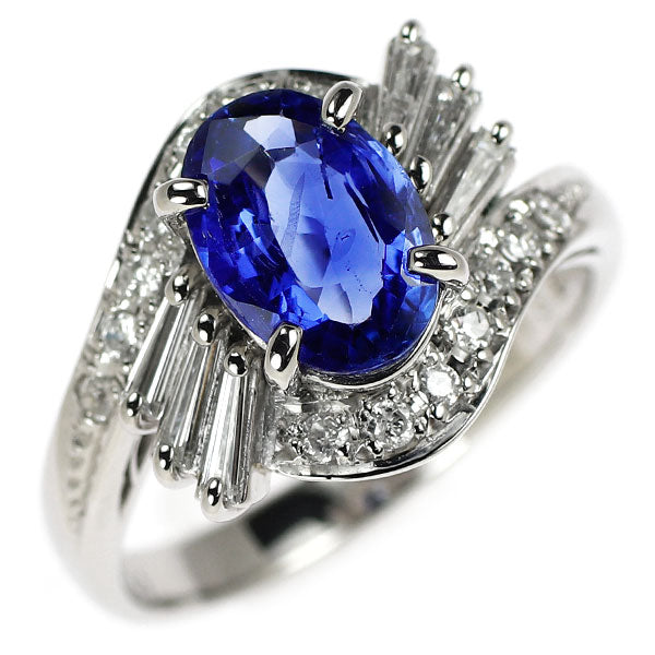 Pt900 サファイア ダイヤモンド リング 1.68ct D0.37ct