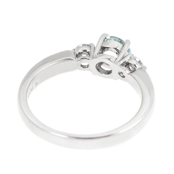 Pt900 アクアマリン ダイヤモンド リング D0.16ct