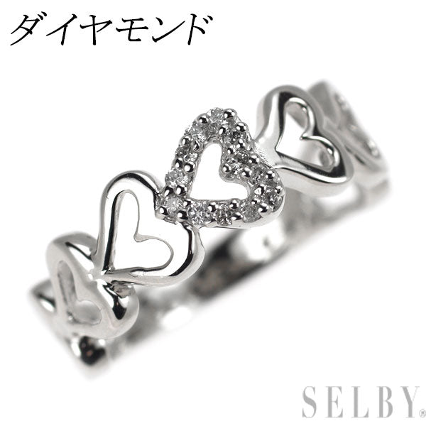 K10WG ダイヤモンド リング ハート ピンキー