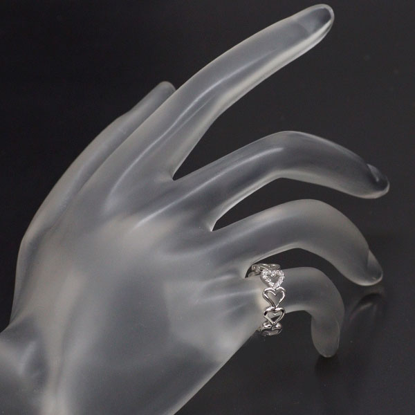 K10WG ダイヤモンド リング ハート ピンキー