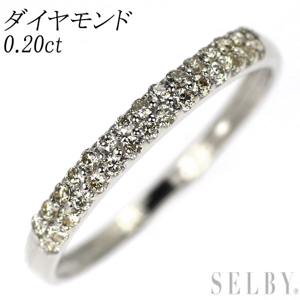 K10WG ダイヤモンド リング 0.20ct パヴェ
