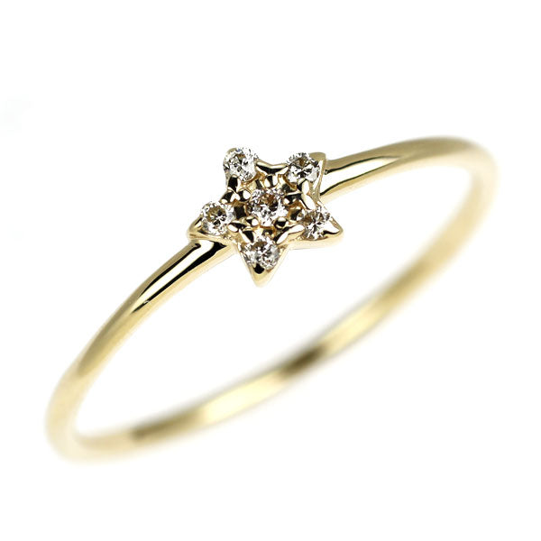 K10YG ダイヤモンド リング スター 星 — セルビーオンラインストア