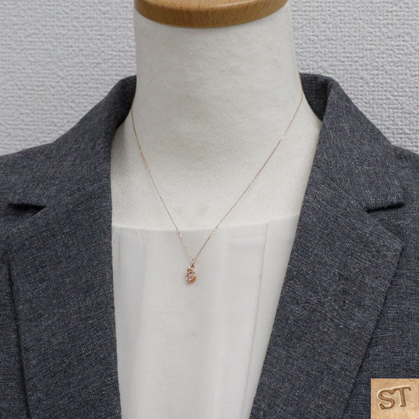 サマンサティアラ K10PG ピンク トルマリン ダイヤモンド ペンダントネックレス D0.01ct Infinity Love Knot