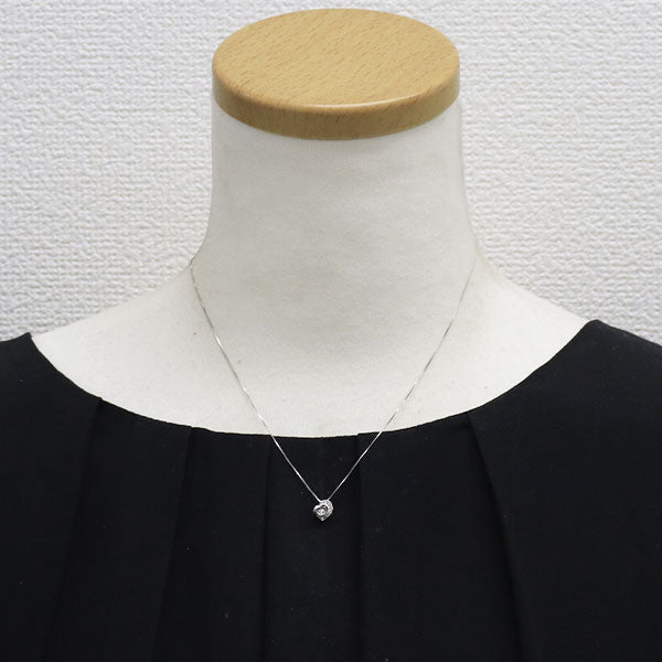 K10WG ダイヤモンド ペンダントネックレス 0.09ct ハート