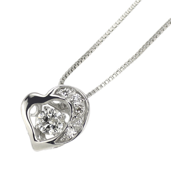 K10WG ダイヤモンド ペンダントネックレス 0.09ct ハート