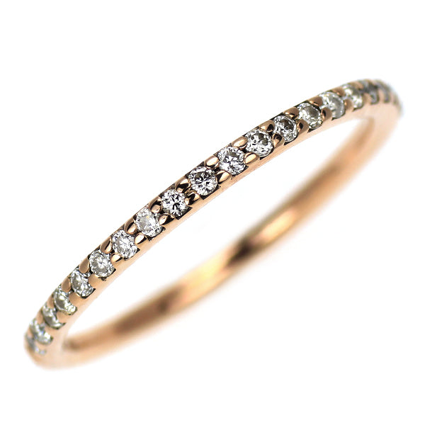 4℃ K10PG ダイヤモンド リング ハーフエタニティ ピンキー