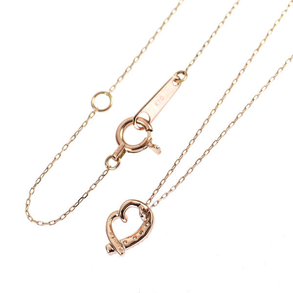 K10PG ダイヤモンド ペンダントネックレス ハート